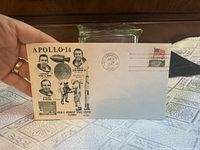 Front of Apollo 14 commemorative cover with stamp and postmark visible