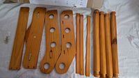 All wooden components laid out