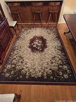 Full overhead view of entire rug showing pattern and size relative to furniture