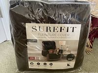 packaged SureFit chocolate recliner furniture cover