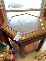 Full view of hexagonal table top and shape