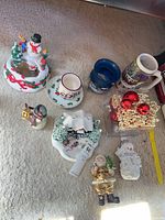 Group shot of all holiday items on carpet