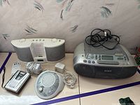 Group shot showing all portable audio devices and accessories