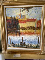 Framed oil painting showing full artwork and frame