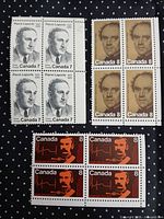 Overview of the three Canadian stamp blocks