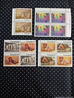 All four stamp groups laid out