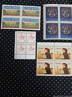 Overview of all four blocks of stamps