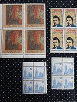 Overview of all four Canadian stamp blocks