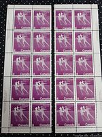 Entire pane of 20 Figure Skating stamps