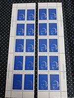 Entire sheet showing two vertical halves totalling 20 stamps