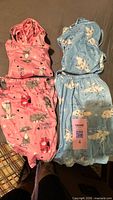 All four pajama pieces laid out