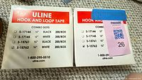 Front of both Uline boxes showing product details and size 3⁄4" white