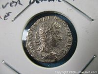 Obverse of silver denarius showing laureate bust right