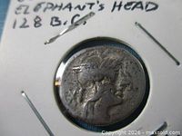 Obverse showing helmeted bust of Roma