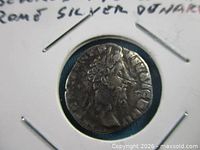 Obverse of denarius showing laureate bust