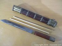 Dagger, sheath and chopsticks overall view