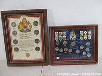 Both framed coin collections side by side