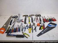Full layout of all hand tools on table