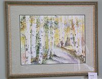 Front view of framed watercolour painting