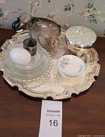 Full view of lot items arranged on tray
