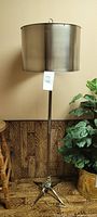 Full view of lamp showing shade, pole, base and cord