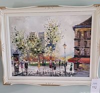 Full view of framed oil painting