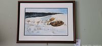 Full view of framed watercolour landscape