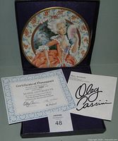 Plate in presentation box with certificate and brochure