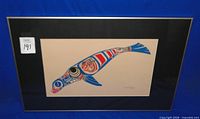 Framed serigraph overall view showing frame and mat