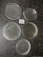 Top view of all five fluted pans