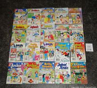 All 20 Archie digest comics laid out in four rows