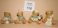 Front view of all four Cherished Teddies figurines