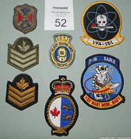 All seven patches laid out together