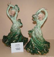 Front view of both Hedi Schoop ceramic dancer figurines