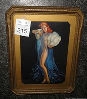 Front view of framed Jules Erbit Titian Temptress lithograph