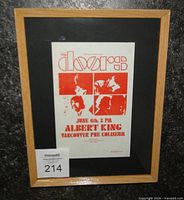 Front view showing framed original 1970 The Doors handbill