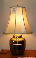 Lamp lit showing complete lamp with shade