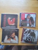 Front covers of all four Andrea Bocelli CD albums