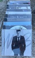 Row of jewel-case CDs spine view