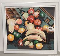 Full view of framed silkscreen artwork