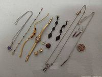 Overview of all jewelry pieces laid out