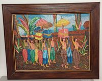 Full view of framed painting showing subject and frame