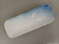 Top view of rectangular platter showing full seagull design and overall condition