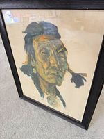 Framed portrait print showing entire artwork, frame and glass