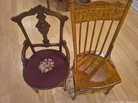 Two vintage chairs side by side
