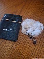 Earrings and pouch overview