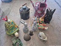 Group shot of all garden décor items laid out