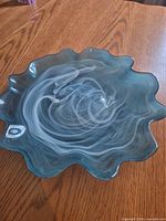 Top view showing full plate shape and swirl pattern