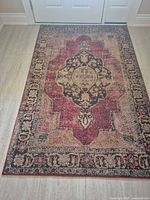 Full view of rug showing overall pattern and colors