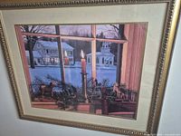 Full view of framed William Breedon winter scene print